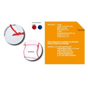 C-nett 25*1,2 meter, 12,5*12,5 ruter, 2,5 mm tråd Rødt eller blått