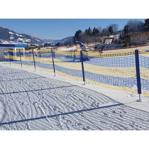PE- Barrier Fence Blue- Yellow. PE 20 blue- yellow 20x1,2m with 9 integrated SAFETY Fibreglass poles